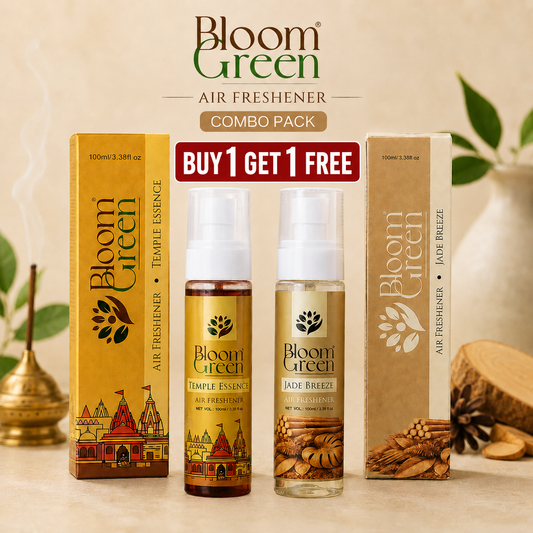 Buy Temple Essence Air Freshener 100ml & Get Jade Breeze Air Freshener 100ml Free | Bloom Green Combo Offer