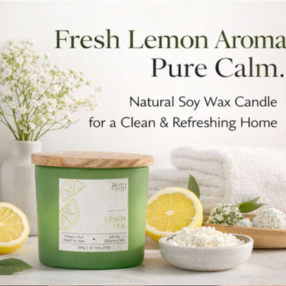 Lemongrass Scented Candle 100gm – Refreshing Citrus Aromatherapy Candle | Long Lasting Home Fragrance Candle by Bloom Green