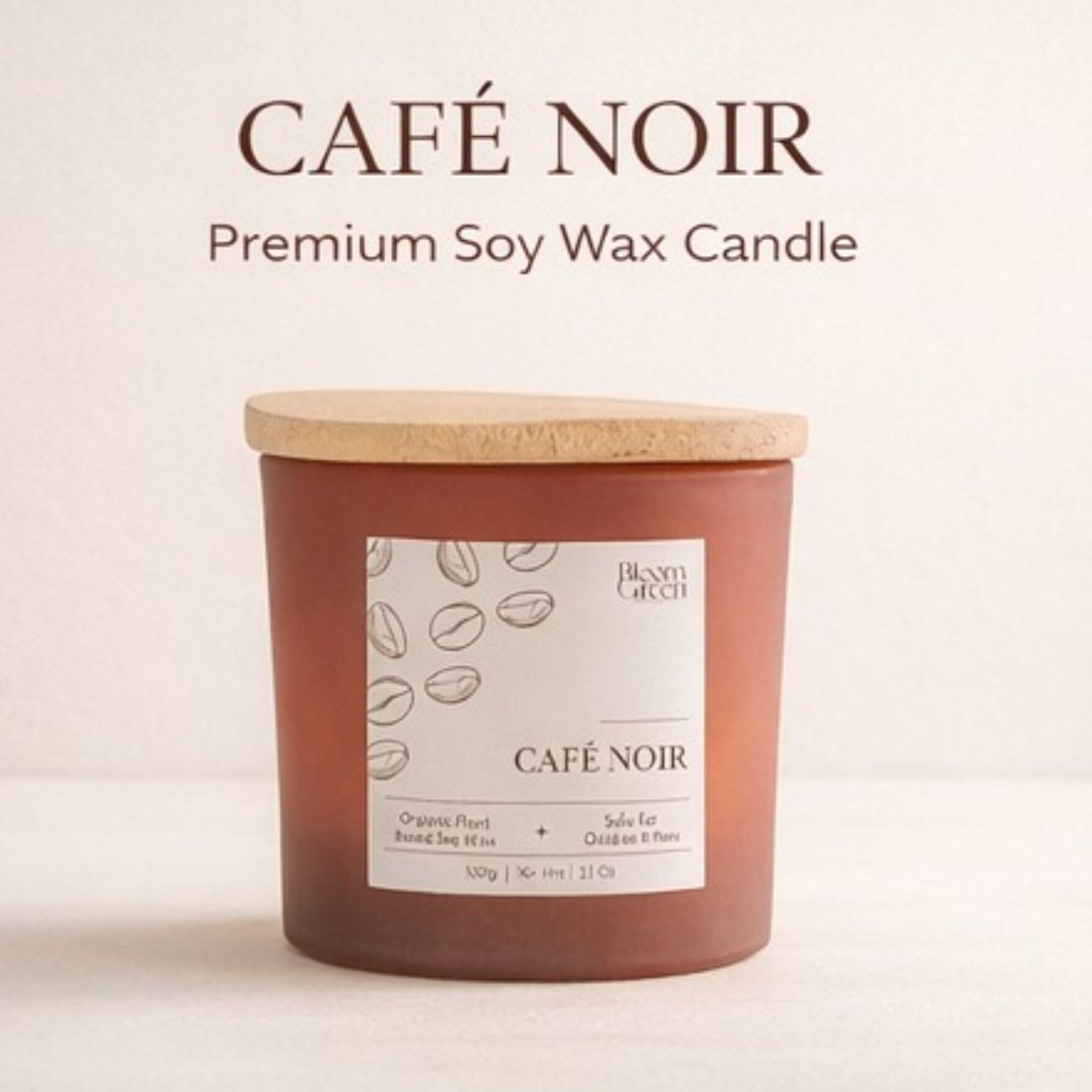 Coffee Scented Candle 100gm – Rich Café Aroma Candle | Long Lasting Warm Home Fragrance Candle by Bloom Green