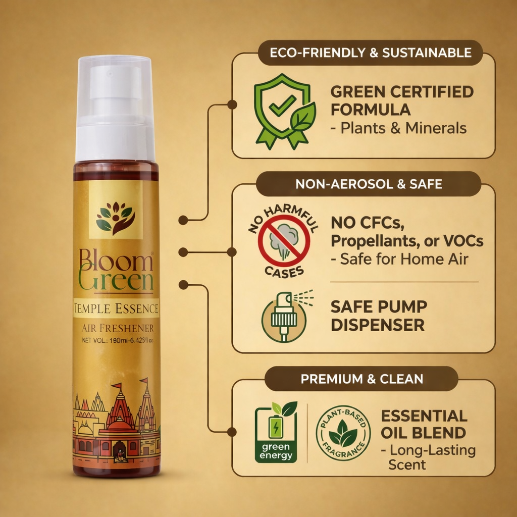 Buy Temple Essence Air Freshener 100ml & Get Jade Breeze Air Freshener 100ml Free | Bloom Green Combo Offer