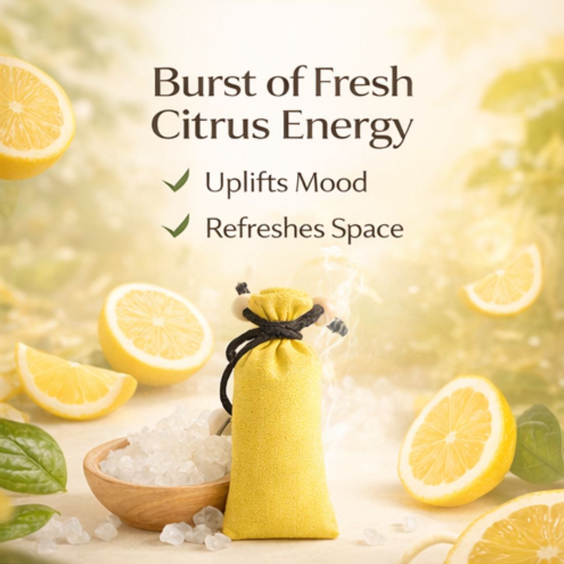 Citrus Camphor Cone 60gm – Natural Camphor Air Freshener Cones with Refreshing Citrus Aroma | Long Lasting Home & Prayer Room Freshener by Bloom Green