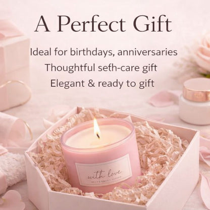 Rose Scented Candle 100gm – Luxury Floral Aromatherapy Candle | Long Lasting Romantic Home Fragrance Candle by Bloom Green