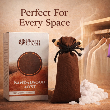 Sandalwood Camphor Cone 60gm – Natural Camphor Air Freshener Cones with Sacred Sandalwood Aroma | Long Lasting Home & Prayer Room Freshener by Bloom Green