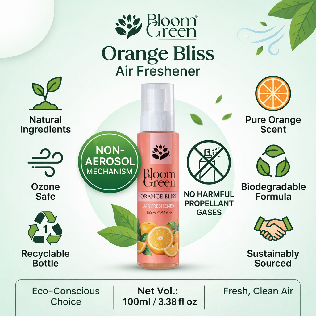 Orange Bliss Natural Air Freshener Spray – Citrusy Fresh Room Fragrance | 100ml