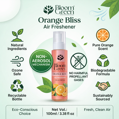 Orange Bliss Natural Air Freshener Spray – Citrusy Fresh Room Fragrance | 100ml