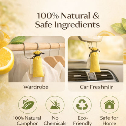 Citrus Camphor Cone 60gm – Natural Camphor Air Freshener Cones with Refreshing Citrus Aroma | Long Lasting Home & Prayer Room Freshener by Bloom Green