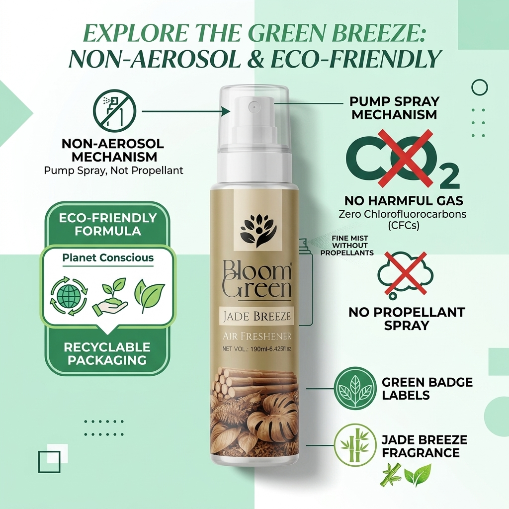 Jade Breeze Natural Air Freshener Spray – Fresh & Refreshing Aroma | 190ml