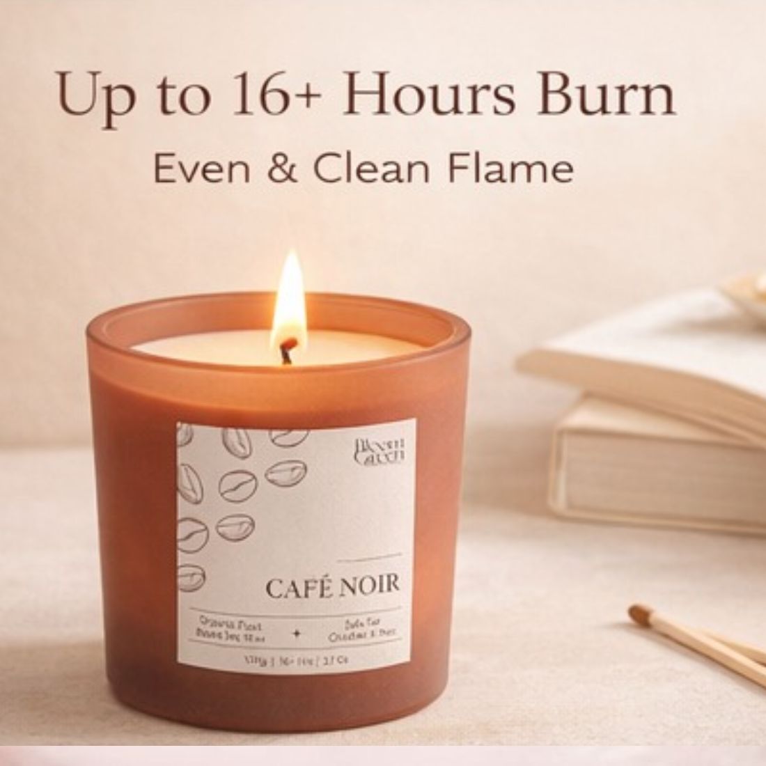 Coffee Scented Candle 100gm – Rich Café Aroma Candle | Long Lasting Warm Home Fragrance Candle by Bloom Green