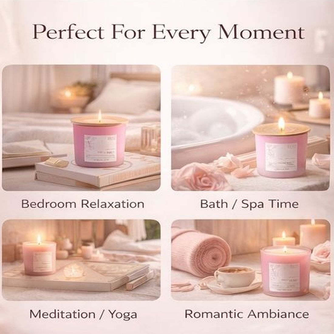 Rose Scented Candle 100gm – Luxury Floral Aromatherapy Candle | Long Lasting Romantic Home Fragrance Candle by Bloom Green