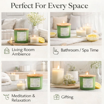 Lemongrass Scented Candle 100gm – Refreshing Citrus Aromatherapy Candle | Long Lasting Home Fragrance Candle by Bloom Green