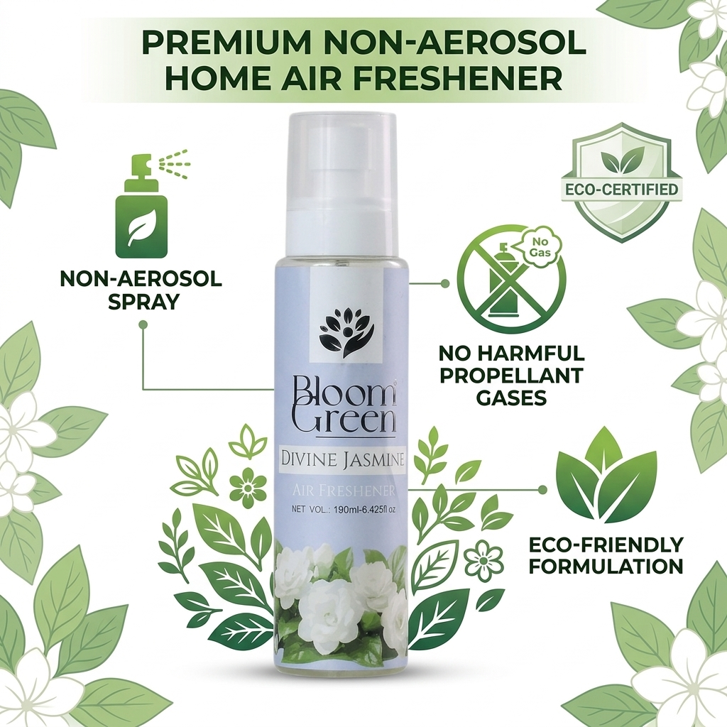 Divine Jasmine Natural Air Freshener Spray – Refreshing Floral Aroma | 190ml