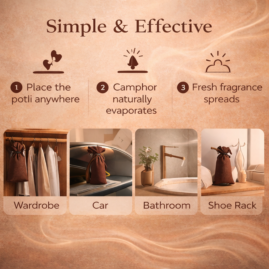 Sandalwood Camphor Cone 60gm – Natural Camphor Air Freshener Cones with Sacred Sandalwood Aroma | Long Lasting Home & Prayer Room Freshener by Bloom Green