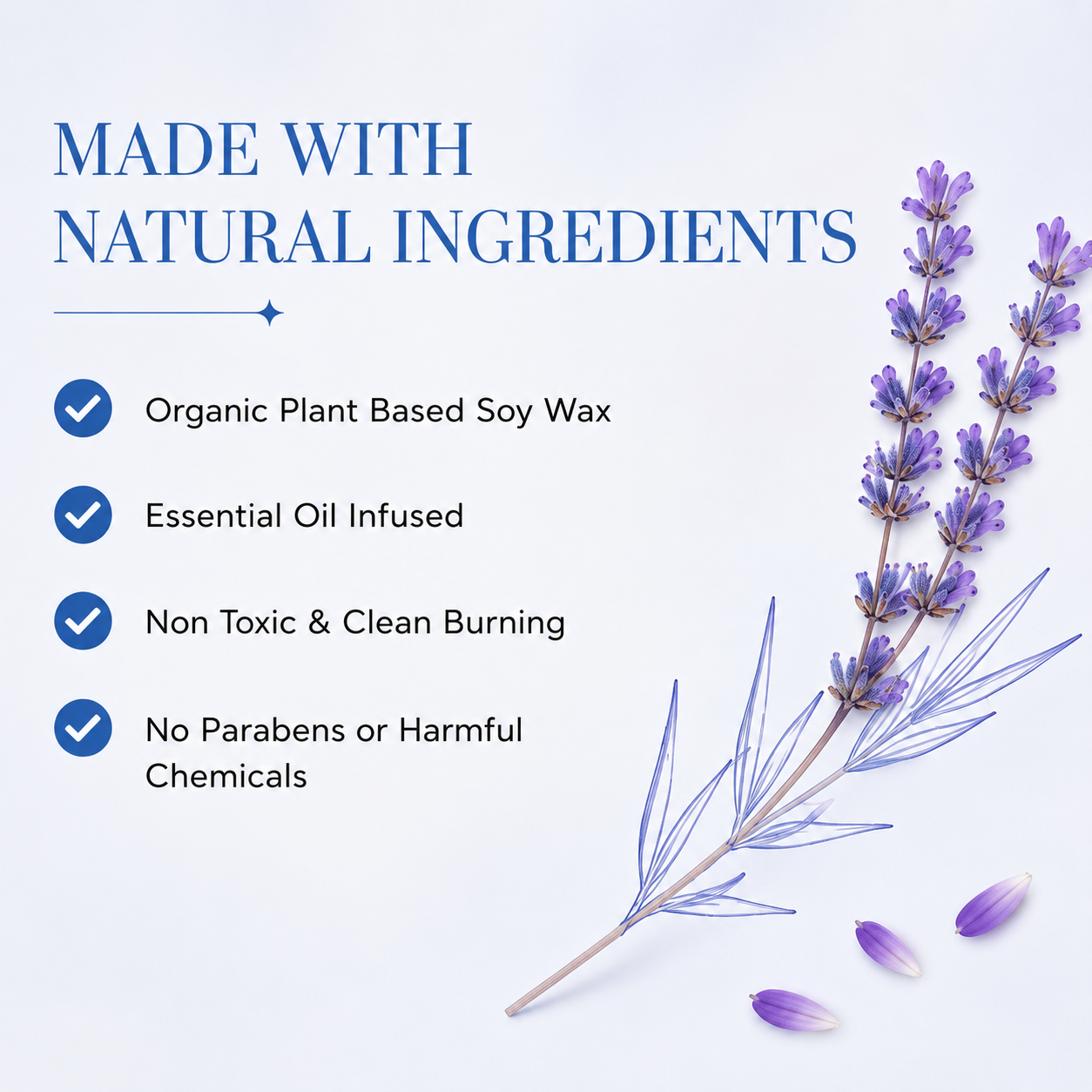 Lavender Scented Candle 100gm – Relaxing Aromatherapy Soy Wax Candle | Long Lasting Floral Home Fragrance Candle by Bloom Green