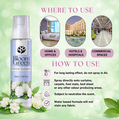 Divine Jasmine Natural Air Freshener Spray – Refreshing Floral Aroma | 100ml