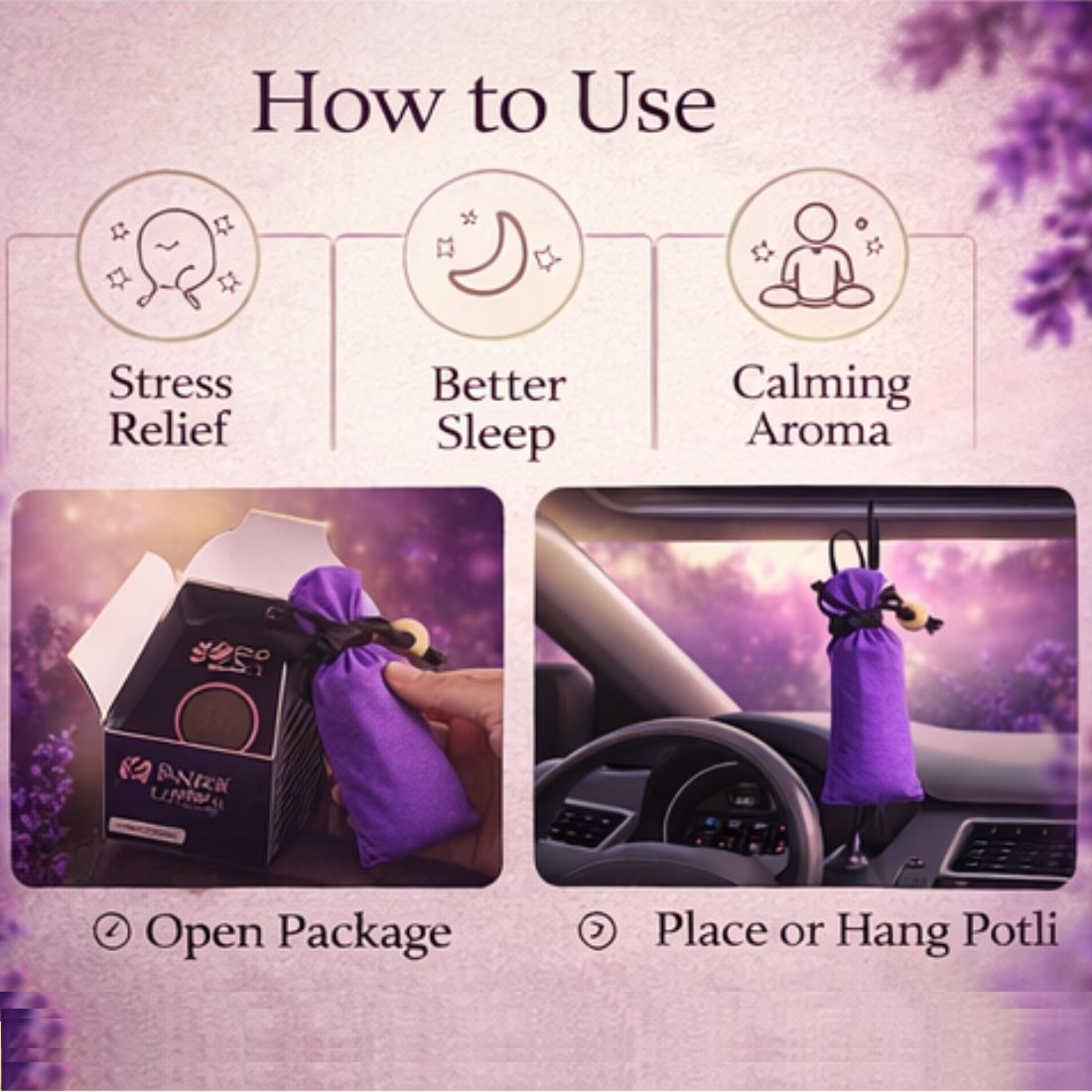 Lavender Camphor Cone 60gm – Natural Camphor Air Freshener Cones with Calming Lavender Aroma | Long Lasting Home & Prayer Room Freshener by Bloom Green