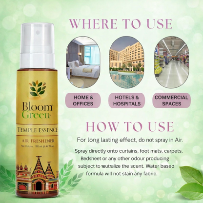 Temple Essence Natural Air Freshener Spray – Sacred Sandalwood & Woody Aroma