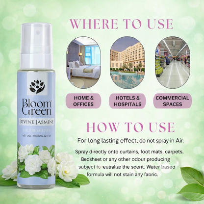 Divine Jasmine Natural Air Freshener Spray – Refreshing Floral Aroma | 190ml