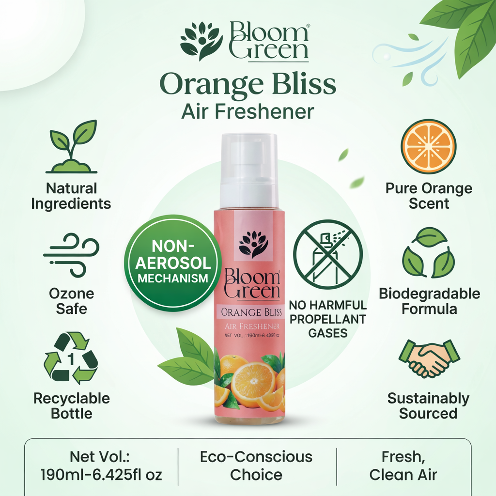 Orange Bliss Natural Air Freshener Spray – Citrusy Fresh Room Fragrance | 190ml