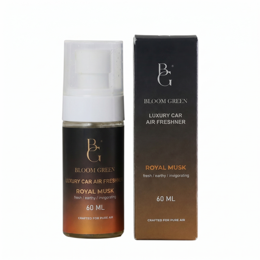 Royal Musk Car Spray 60ml – Luxury Musk Car Perfume Spray | Long Lasting Premium Car Air Freshener by Bloom Green