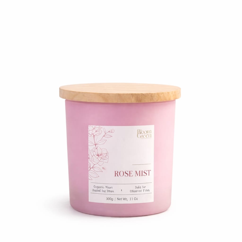 Rose Scented Candle 100gm – Luxury Floral Aromatherapy Candle | Long Lasting Romantic Home Fragrance Candle by Bloom Green