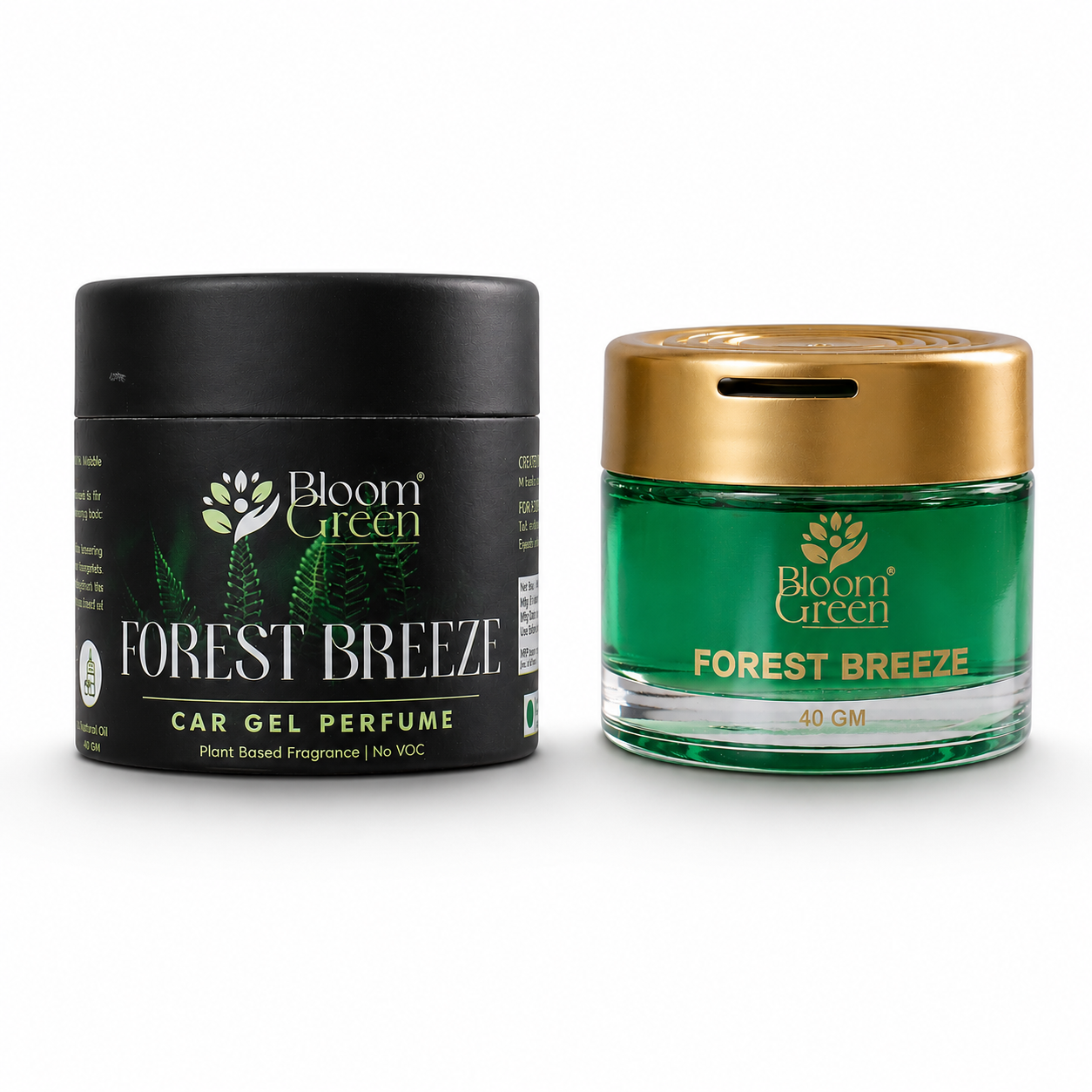 Forest Breeze Car Gel Freshener 40gm – Natural Woody Car Perfume Gel | Long Lasting Fresh Forest Dashboard Air Freshener by Bloom Green
