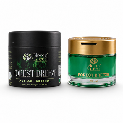Forest Breeze Car Gel Freshener 40gm – Natural Woody Car Perfume Gel | Long Lasting Fresh Forest Dashboard Air Freshener by Bloom Green