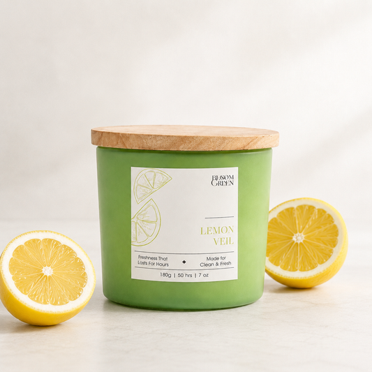 Lemongrass Scented Candle 100gm – Refreshing Citrus Aromatherapy Candle | Long Lasting Home Fragrance Candle by Bloom Green