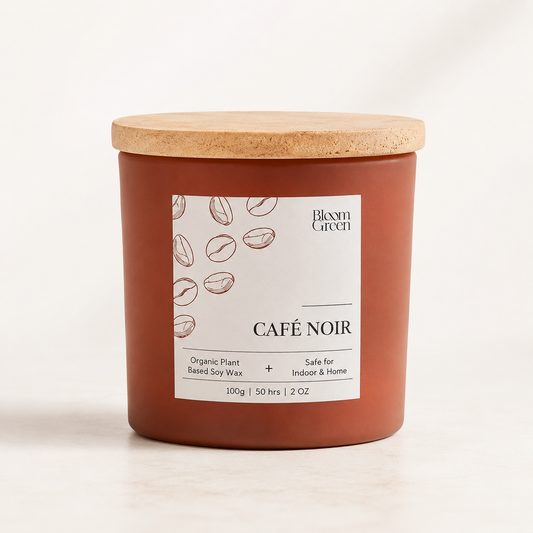 Coffee Scented Candle 100gm – Rich Café Aroma Candle | Long Lasting Warm Home Fragrance Candle by Bloom Green