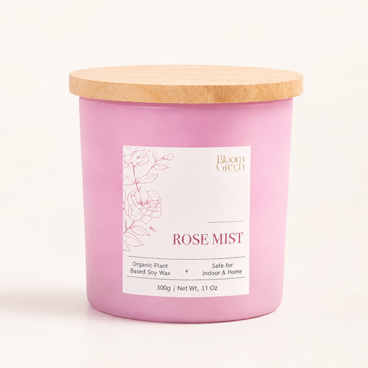 Rose Scented Candle 100gm – Luxury Floral Aromatherapy Candle | Long Lasting Romantic Home Fragrance Candle by Bloom Green