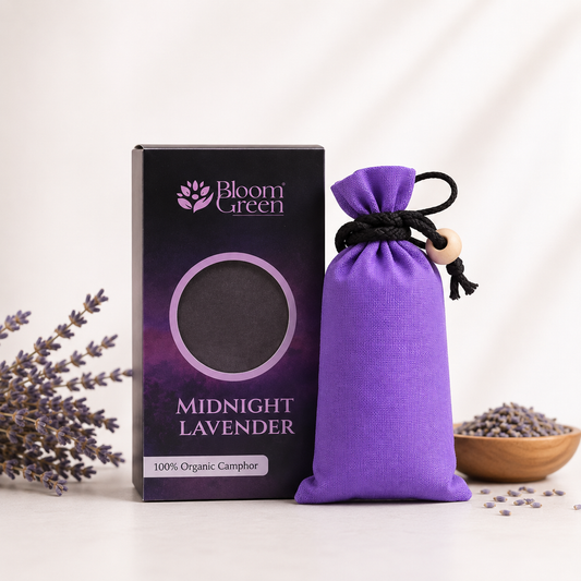 Lavender Camphor Cone 60gm – Natural Camphor Air Freshener Cones with Calming Lavender Aroma | Long Lasting Home & Prayer Room Freshener by Bloom Green