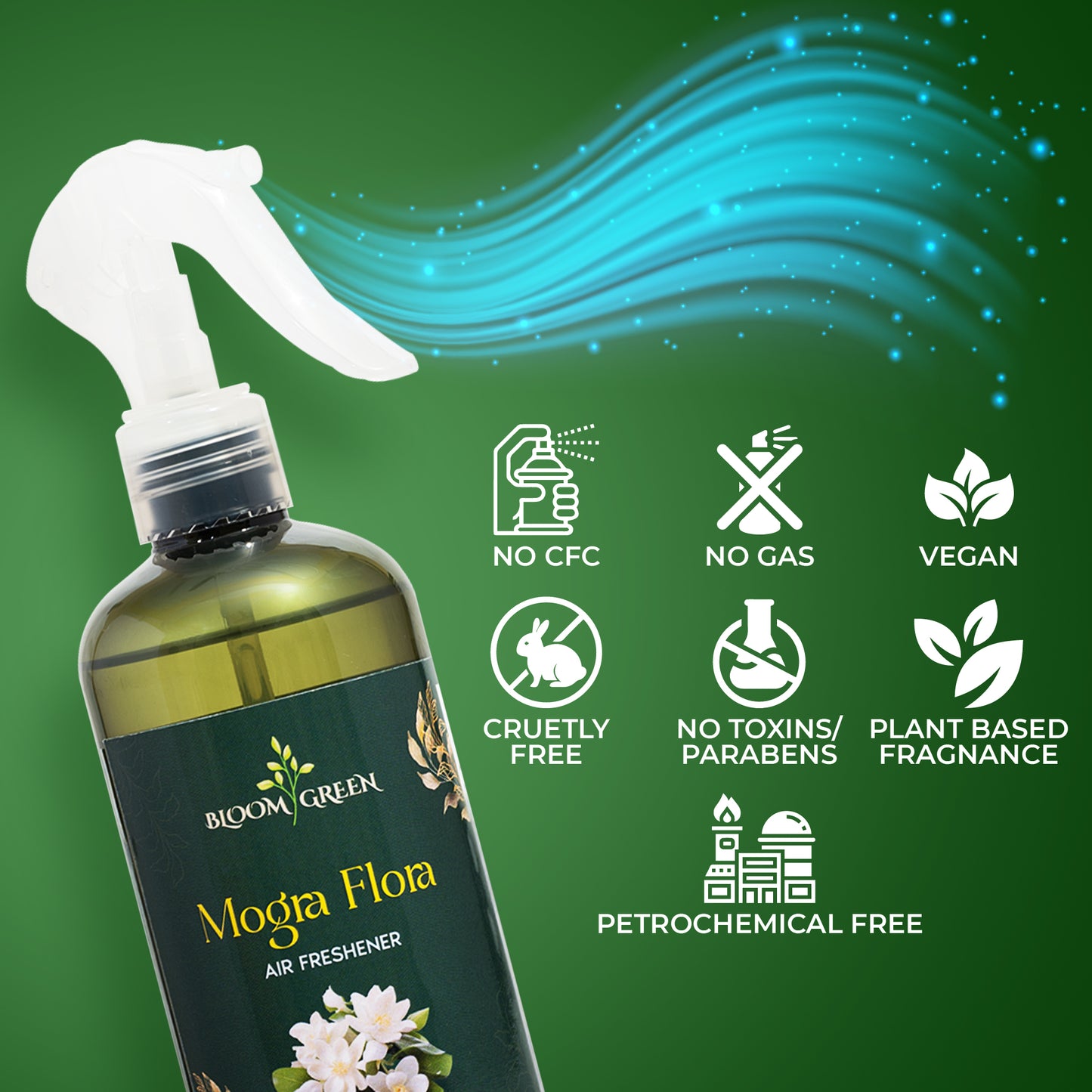 Mogra Flora Room Freshener Spray - Natural Fresh Floral Scent
