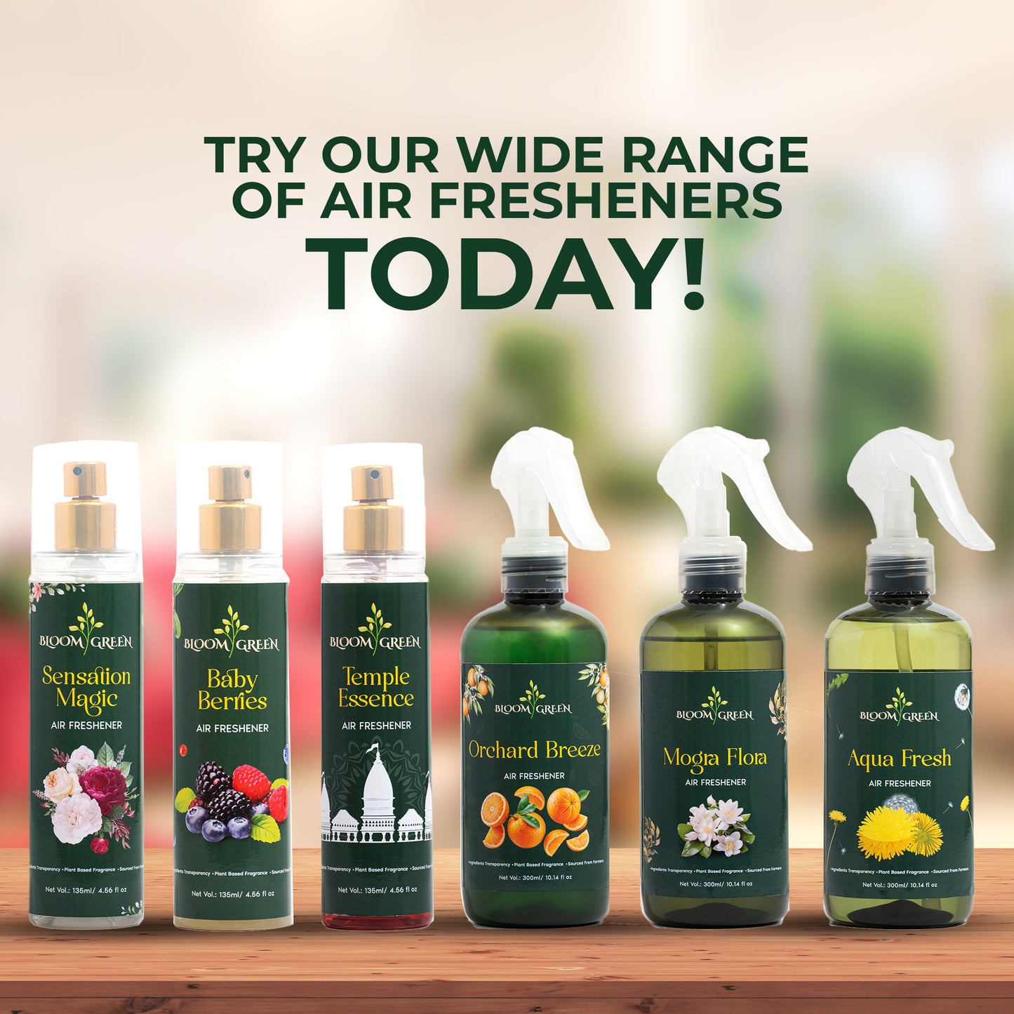 Mogra Flora Room Freshener Spray - Natural Fresh Floral Scent