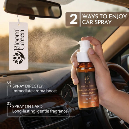 Royal Musk Car Spray 60ml – Luxury Musk Car Perfume Spray | Long Lasting Premium Car Air Freshener by Bloom Green